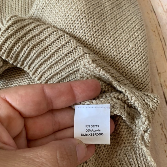 NY Collection Cream Cardigan Sweater V-Neck - Picture 7 of 9